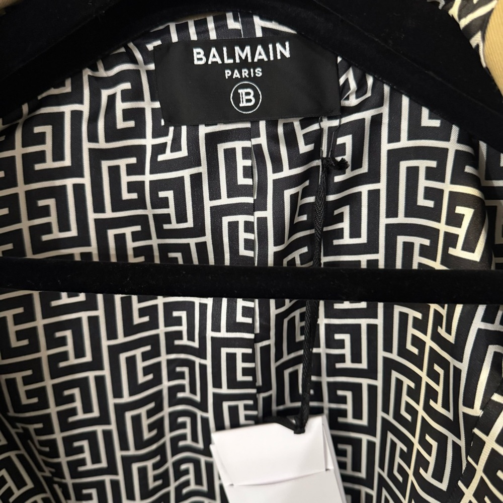 Balmain Gabardine Trench Coat in Sable - Picture 9 of 16
